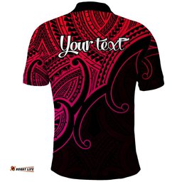 Custom Aotearoa Maori Koru Polo Shirt Polynesian Pacific Tribal - Pink