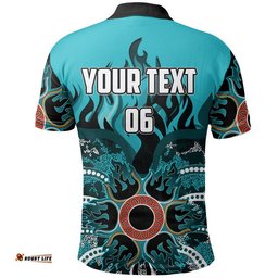 Custom Personalised And Number Brisbane Heat Polo shirt Cricket Dot Aboriginal Amazing Aussie