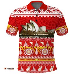Australia Polo Shirt Sydney Opera House Aboriginal Art Merry Christmas Amazing Aussie
