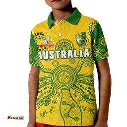 Custom Text And Number Cricket Australia Polo Shirt Aussie 2022 Indigenous Special Version Amazing Aussie