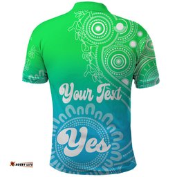 Personalised Australia Walk For Yes Polo Shirt Indigenous Voice 2023 Aboriginal Green Vibe