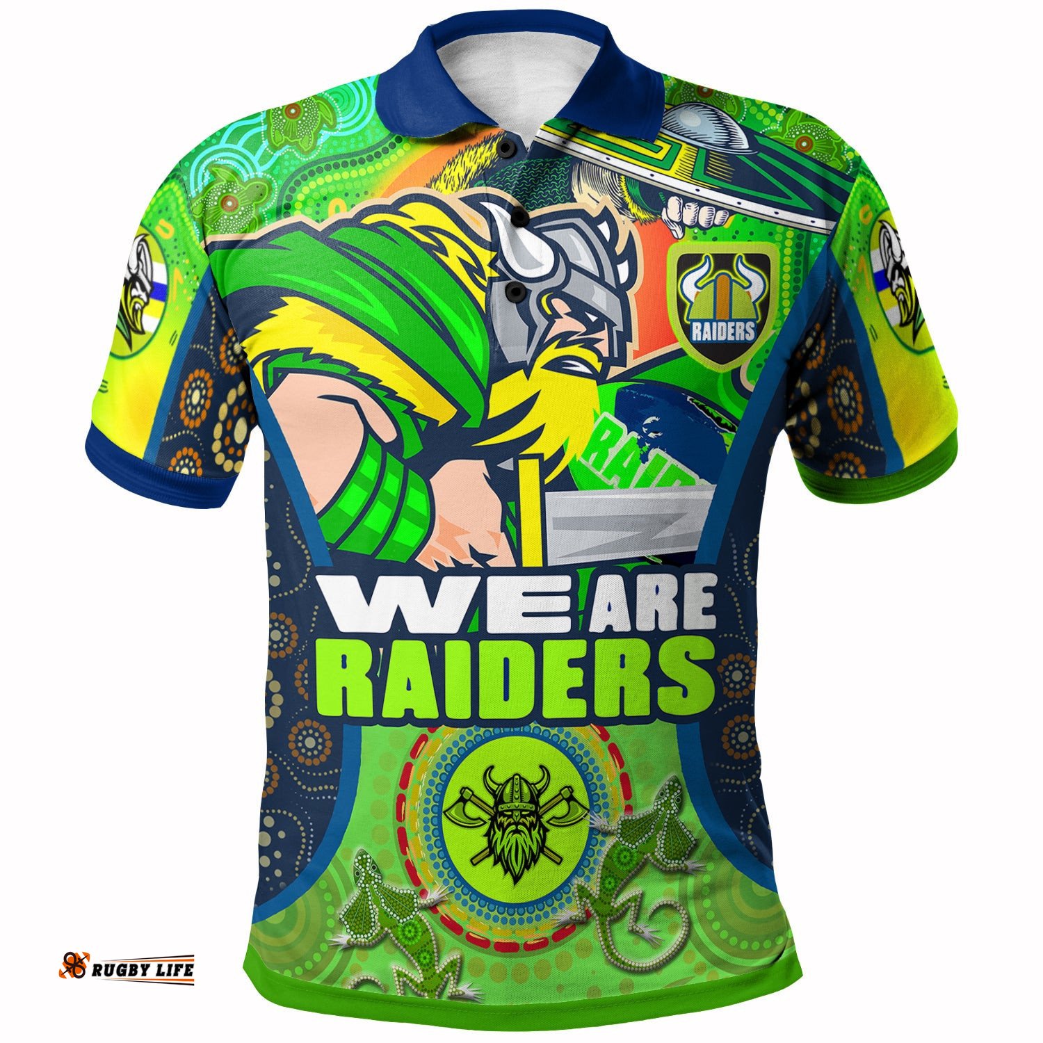 Raiders Rugby Polo Shirt - Custom "We Are Raiders" Mascot With Aboriginal Art Polo Shirt Amazing Aussie