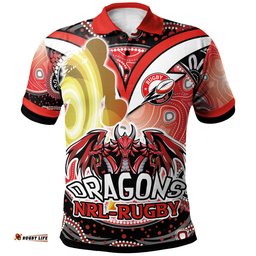 NRLW St. George Rugby Polo Shirt - Custom Rugby Ball Indigenous Aboriginal St. George Women Polo Shirt Amazing Aussie