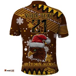 Custom Hawks Football Polo Shirt Spectemur Agendo Christmas Vibe 2023