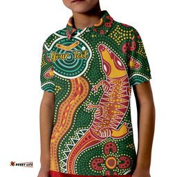 Custom Personalised Aboriginal Art Crocodile Polo Shirt You Are Number One Amazing Aussie