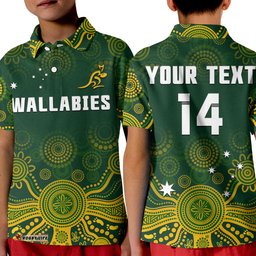 Custom Text And Number Australia 2022 Rugby Polo Shirt Wallabies Aboriginal Style Amazing Aussie