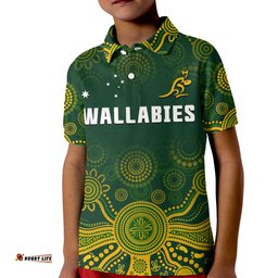 Custom Text And Number Australia 2022 Rugby Polo Shirt Wallabies Aboriginal Style Amazing Aussie
