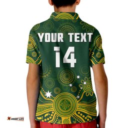 Custom Text And Number Australia 2022 Rugby Polo Shirt Wallabies Aboriginal Style Amazing Aussie