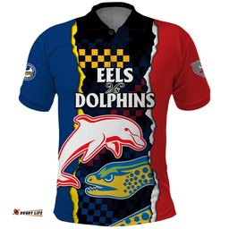 NRL Combine Dolphins and Parra Eels Polo Shirt Simple Style