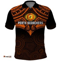 Perth Scorchers Cricket Polo Shirt 2023 Unique Indigenous Art Mix Polynesian Pattern
