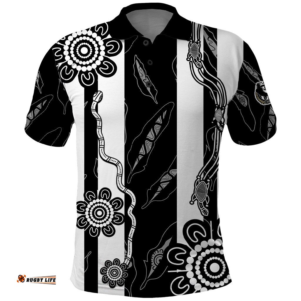 Collingwood Football Polo Shirt Proud To Be Magpies Aboriginal Version