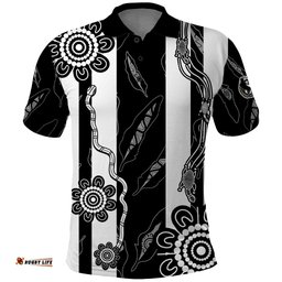 Collingwood Football Polo Shirt Proud To Be Magpies Aboriginal Version