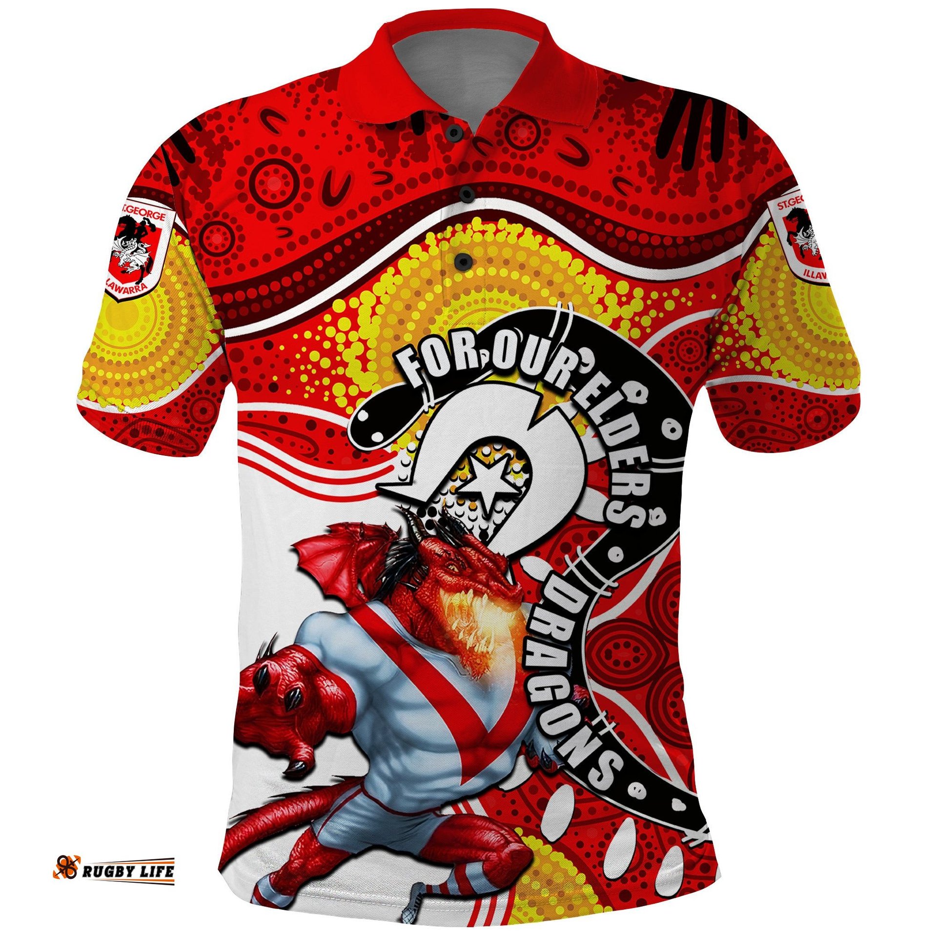 Dragons Mascot NRL Polo Shirt NAIDOC