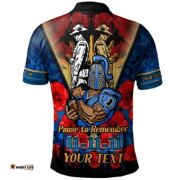 Titans Rugby Polo Shirt - Custom Remembrance Day PAUSE TO REMEMBER Polo Shirt Amazing Aussie