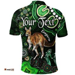 Custom Personalised Australian Astrology Polo Shirt Aries Kangaroo Zodiac Aboriginal Vibes - Green Amazing Aussie