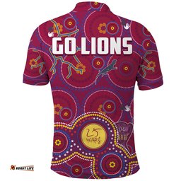 Brisbane Football Polo Shirt Indigenous Pattern Go Lions Unique Style Amazing Aussie