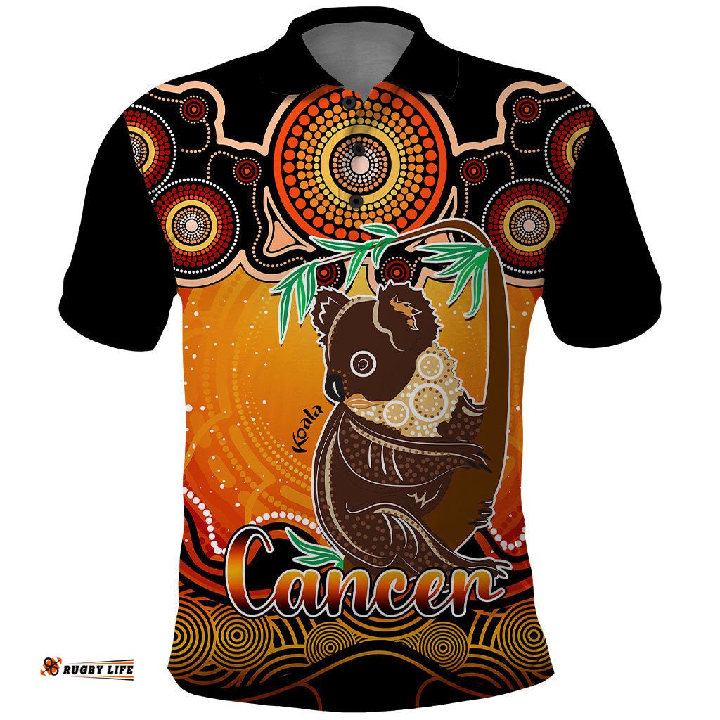 Personalised Australia Cancer Koala Zodiac Polo Shirt Auz Astrology Aboriginal - Red