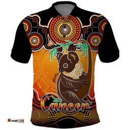 Personalised Australia Cancer Koala Zodiac Polo Shirt Auz Astrology Aboriginal - Red