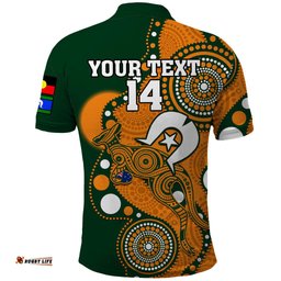 Custom Text And Number Wallabies Rugby NAIDOC Polo Shirt Aboriginal Camouflage Lest We Forget