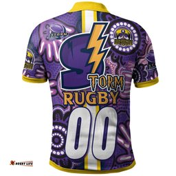 Storm Rugby Polo Shirt - Custom Storm Rugby Ball Aboriginal Indigenous Sport Style Polo Shirt Amazing Aussie