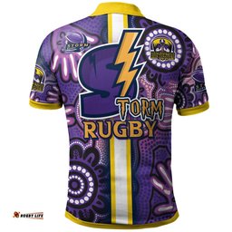 Storm Rugby Polo Shirt - Custom Storm Rugby Ball Aboriginal Indigenous Sport Style Polo Shirt Amazing Aussie