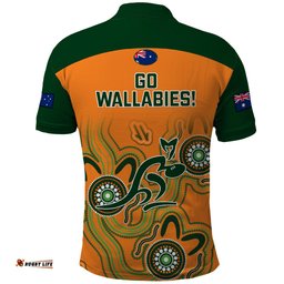 Australia Rugby Polo Shirt Wallabies 2023 Indigenous Art