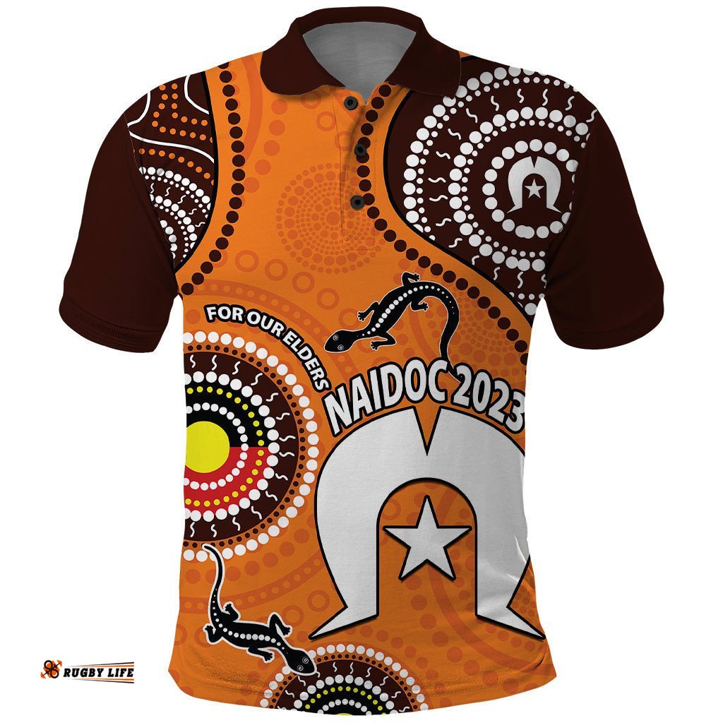 Custom Personalised 2023 NAIDOC Week Polo Shirt Lizard Aboriginal
