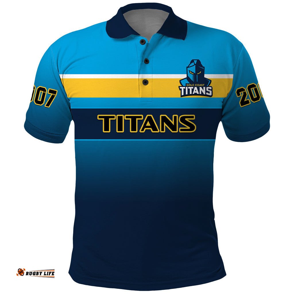 Personalised Titans Rugby Polo Shirt Gold Coast 2007 Sporty Style