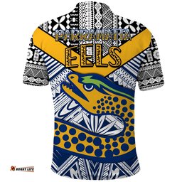 Eels Rugby Polo Shirt Polynesian Tapa Pattern Premiers Amazing Aussie