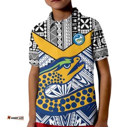 Eels Rugby Polo Shirt Polynesian Tapa Pattern Premiers Amazing Aussie