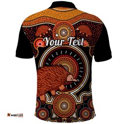 Personalised Australian Astrology Polo Shirt Aboriginal Echidna Zodiac Sign