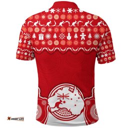 Australia Christmas Vibe With Symbol Aboriginal Dot Painting Style Polo Shirt  Amazing Aussie