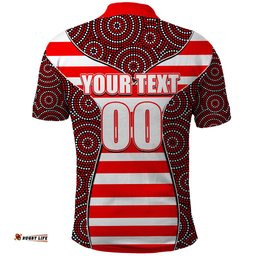 AFL - Swans Polo Shirt Mix Dot Aboriginal