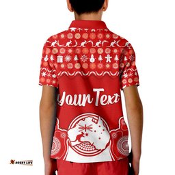 Custom Personalised Australia Christmas Vibe With Symbol Aboriginal Dot Painting Style Polo Shirt  Amazing Aussie