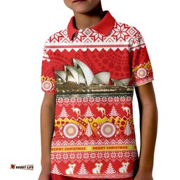 Custom Personalised Australia Polo Shirt Sydney Opera House Aboriginal Art Merry Christmas Amazing Aussie