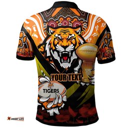 Tigers Premierships Rugby Polo Shirt - Custom "Go Tigers!" Champion Claw Scratch Aboriginal Culture Polo Shirt Amazing Aussie