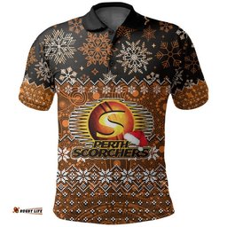 Perth Scorchers Christmas 2022 Polo Shirt Cricket Amazing Aussie