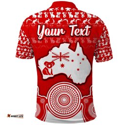 Custom Personalised Australian Koala Christmas Vibe With Aboriginal Dot Painting Style No2 Polo Shirt Amazing Aussie