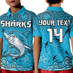 Custom Text And Number Sharks Rugby Polo Shirt Go Sharkies Aboriginal Special Version Amazing Aussie