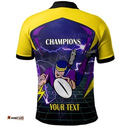Storm Rugby Polo Shirt - Custom Final Series Champions Storm Rugby League Player And Number Polo Shirt Amazing Aussie