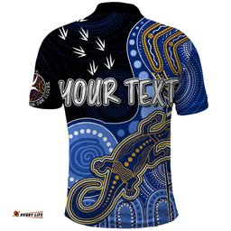 Personalised NAIDOC Week 2023 AFL Eagles Polo Shirt Aboriginal Dot Art Lizard Mix Boomerang