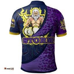 Storm Rugby Polo Shirt - Custom Rugby Ball RIDE THE STORM Aboriginal Patterns Polo Shirt Amazing Aussie