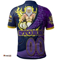 Storm Rugby Polo Shirt - Custom Rugby Ball RIDE THE STORM Aboriginal Patterns Polo Shirt Amazing Aussie