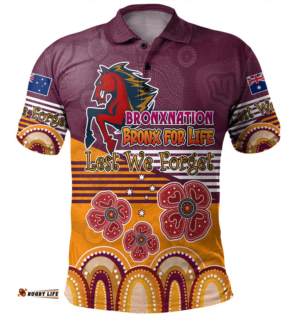 Australia Brisbane City Anzac Custom Polo Shirt - Anzac Day Bronxnation for Life Polo Shirt Amazing Aussie
