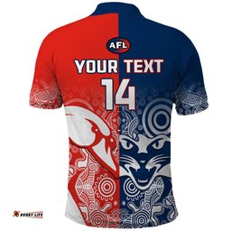 Personalised Swans And Cats Football Polo Shirt Sydney Mix Geelong Indigenous