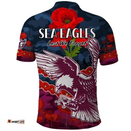 Sea Eagles Rugby ANZAC Polo Shirt Lest We Forget