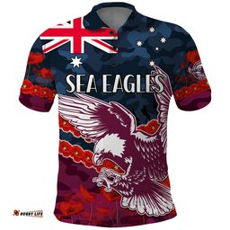 Sea Eagles Rugby ANZAC Polo Shirt Lest We Forget