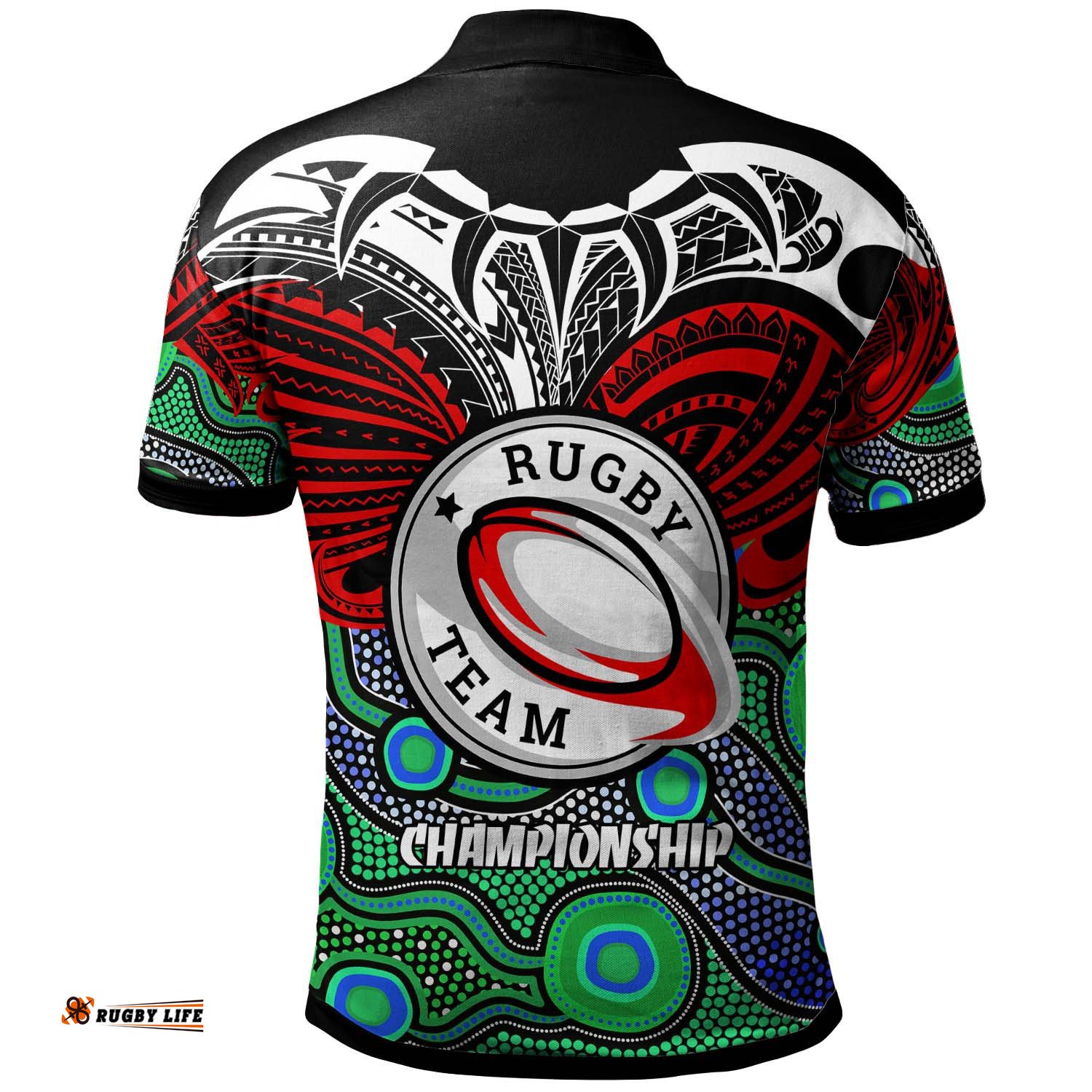 Warriors Rugby Polo Shirt - Custom Maori Mask Warriors with Polynesian Pattern Player And Number Polo Shirt Amazing Aussie