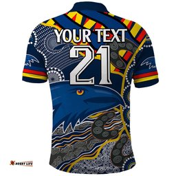 Custom Text And Number The Crows Football Polo Shirt Adelaide Be Unique Aboriginal Dots