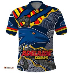 Custom Text And Number The Crows Football Polo Shirt Adelaide Be Unique Aboriginal Dots